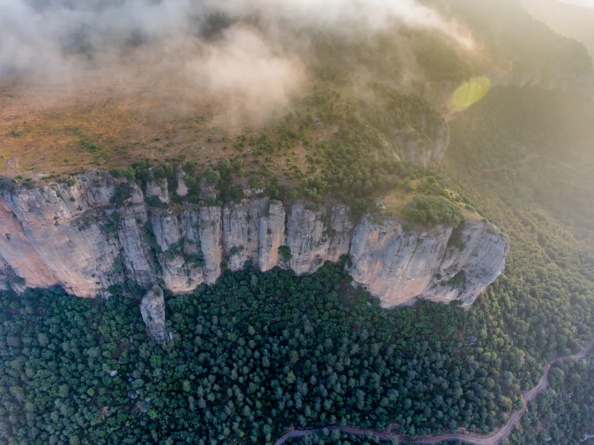 Busa cliff in the mist